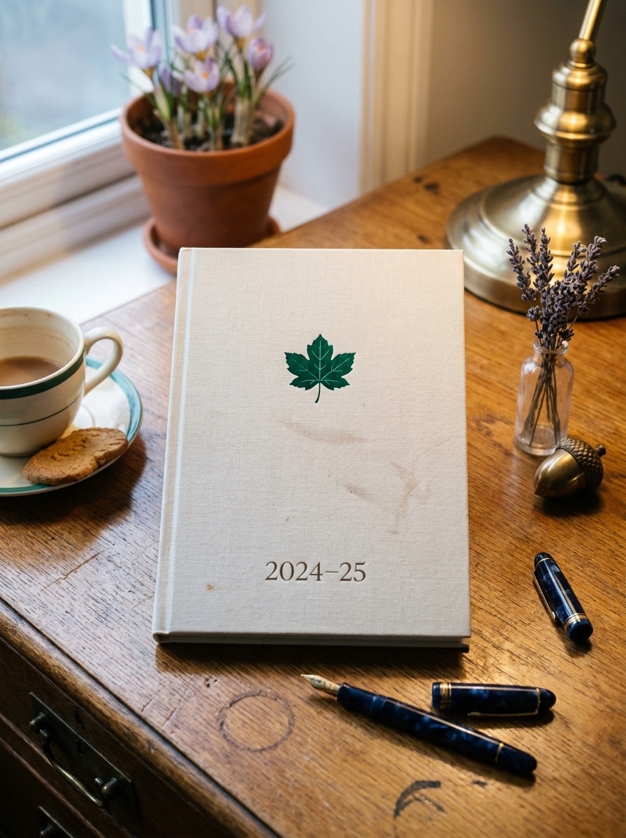 The cover of the 2024–25 annual report — cream paper, a small Trust mark in gold leaf, the year in serif numerals.